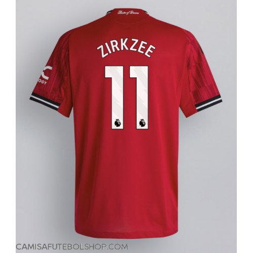 Camisa de time de futebol Manchester United Joshua Zirkzee #11 Replicas 1º Equipamento 2025-26 Manga Curta